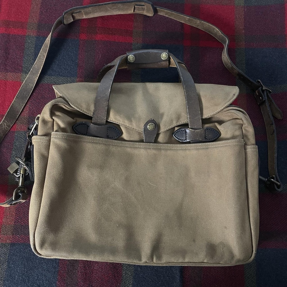 Filson 257 Rugged Twill Large Briefcase w/ Lock | Talon Era | Made In USA | Rare